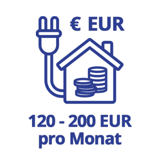 120 bis 200 EUR p. Monat